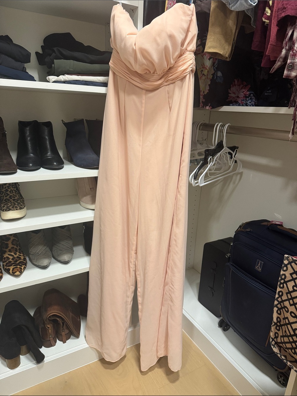 Strapless Blush Pink Evening Jumpsuit